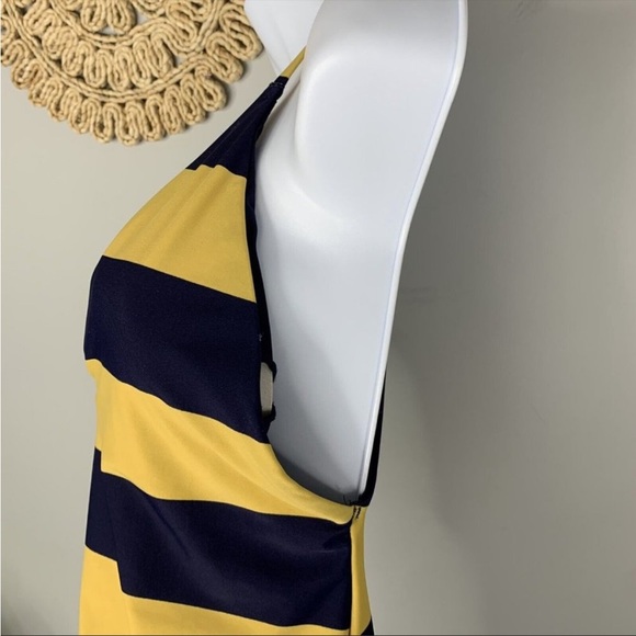 Aerie Womens Swimsuit Large Multicolor Striped One Piece Low Cut Deep V-Neck - Picture 3 of 5